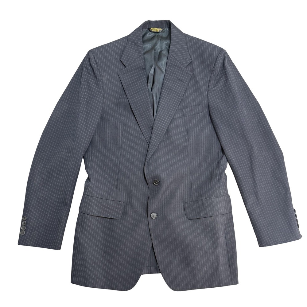 Vintage John‎ Weitz By Palm Beach Blazer Mens 42 Blue Pinstripe Made USA 80s